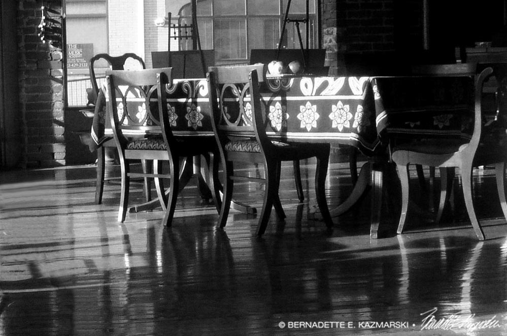 black and white photo of room