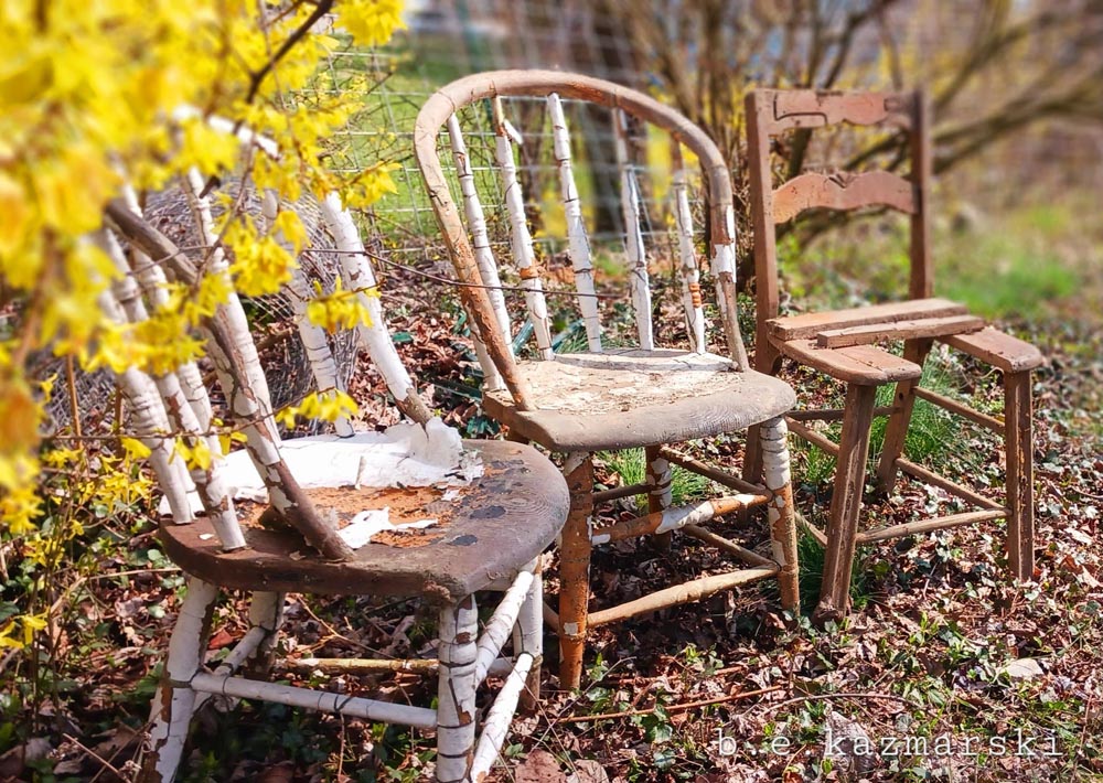 old chairs in garden