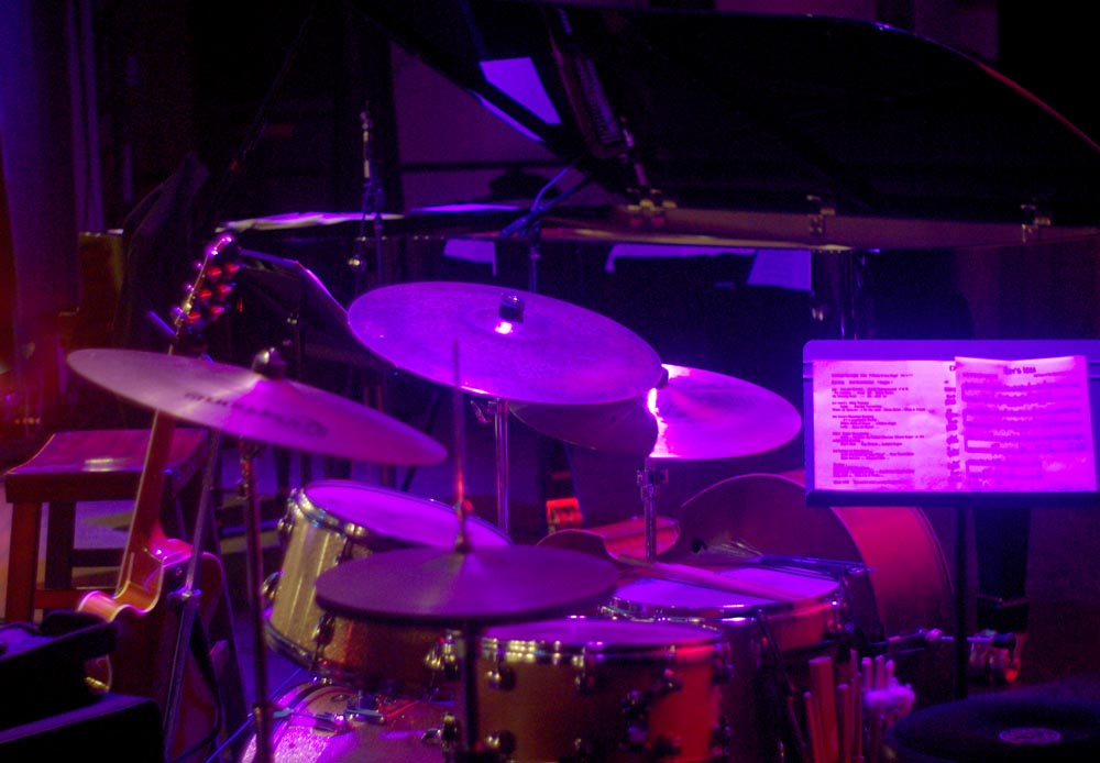 instruments in stage light