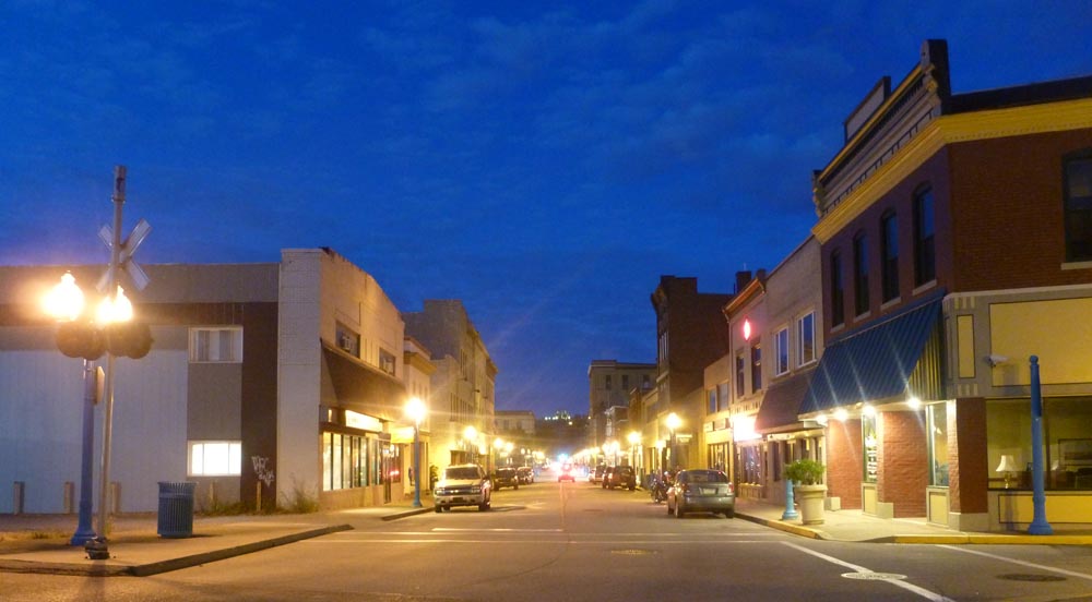 main street in carnegie at twilight