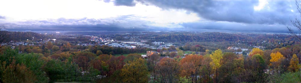 panorama of autumn sunset