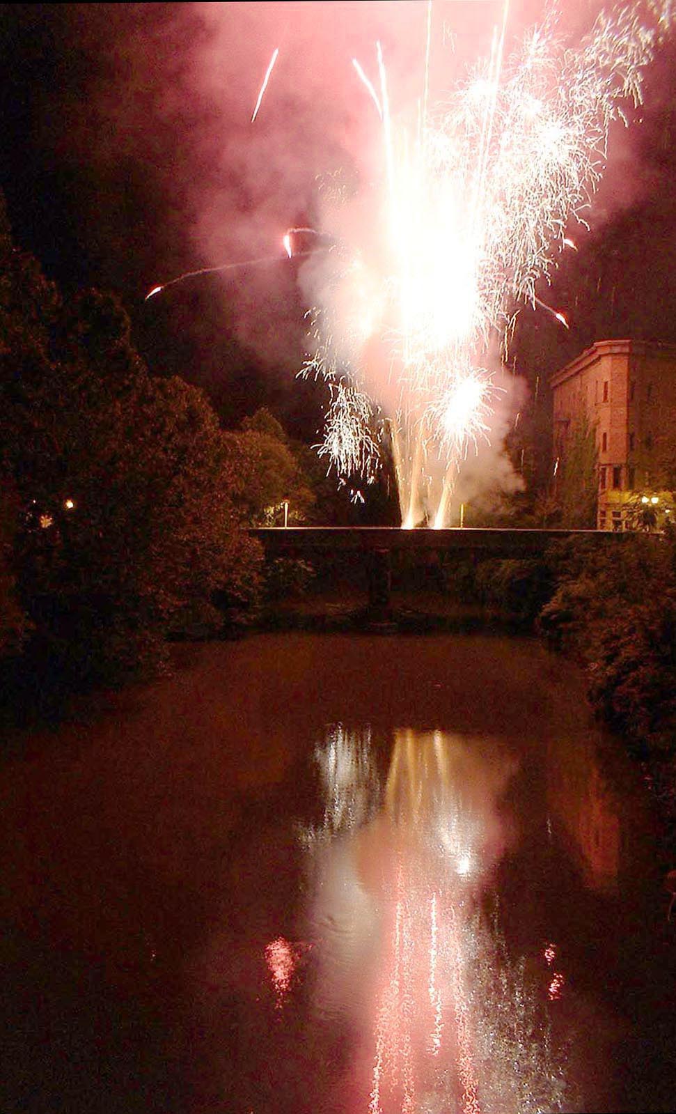 fireworks over water