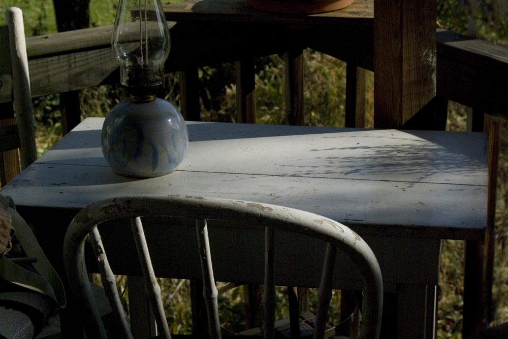 white table with chair in morning