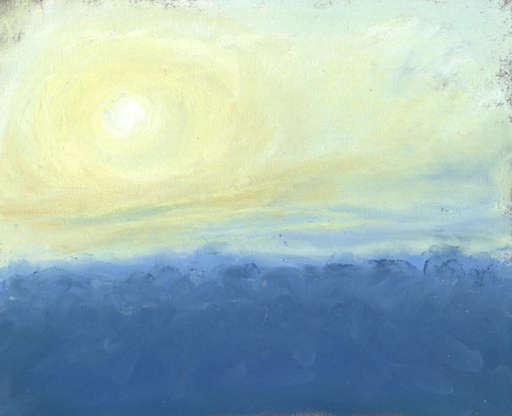 pastel sketch of sunrise