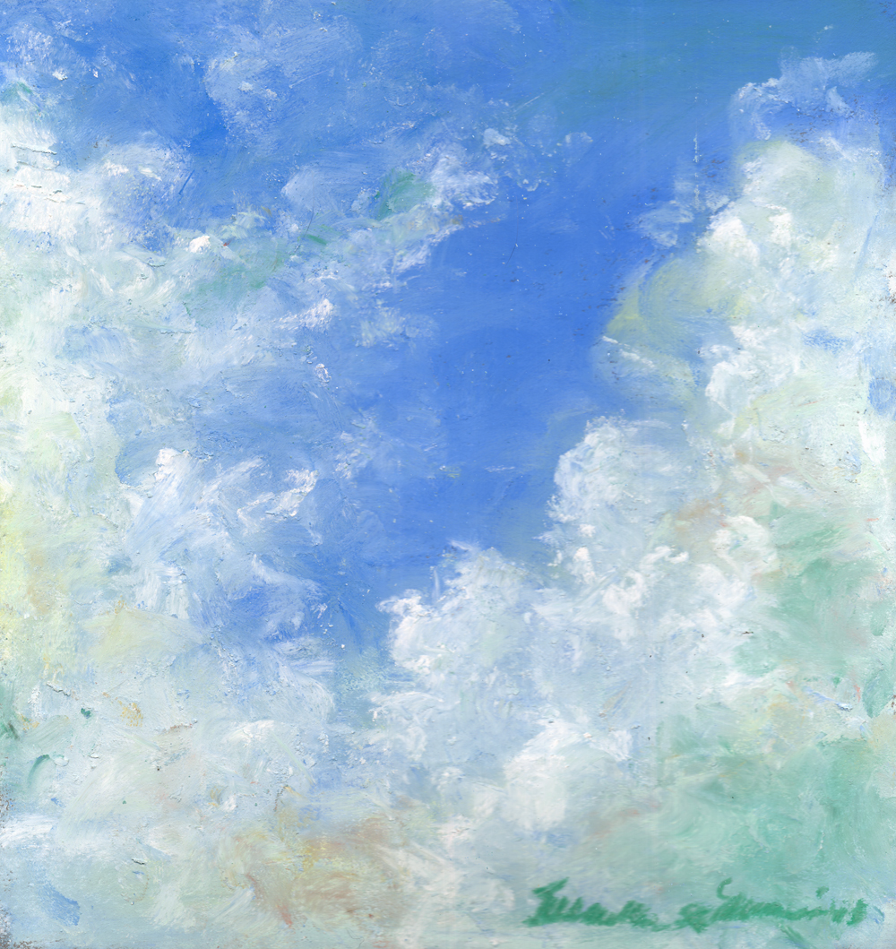 pastel painting of clouds