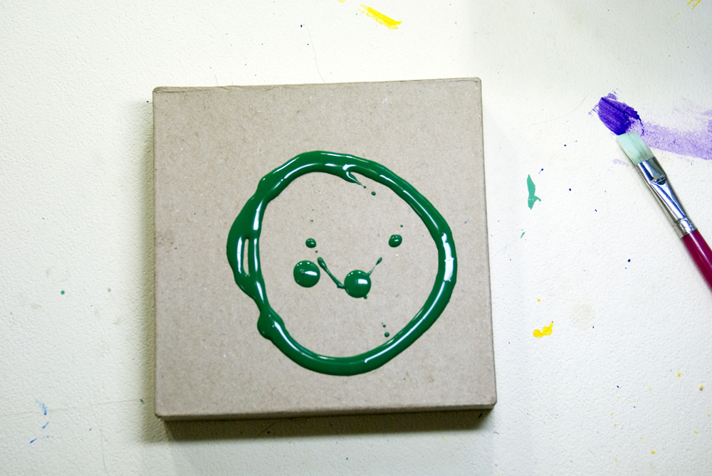 paint on cardboard