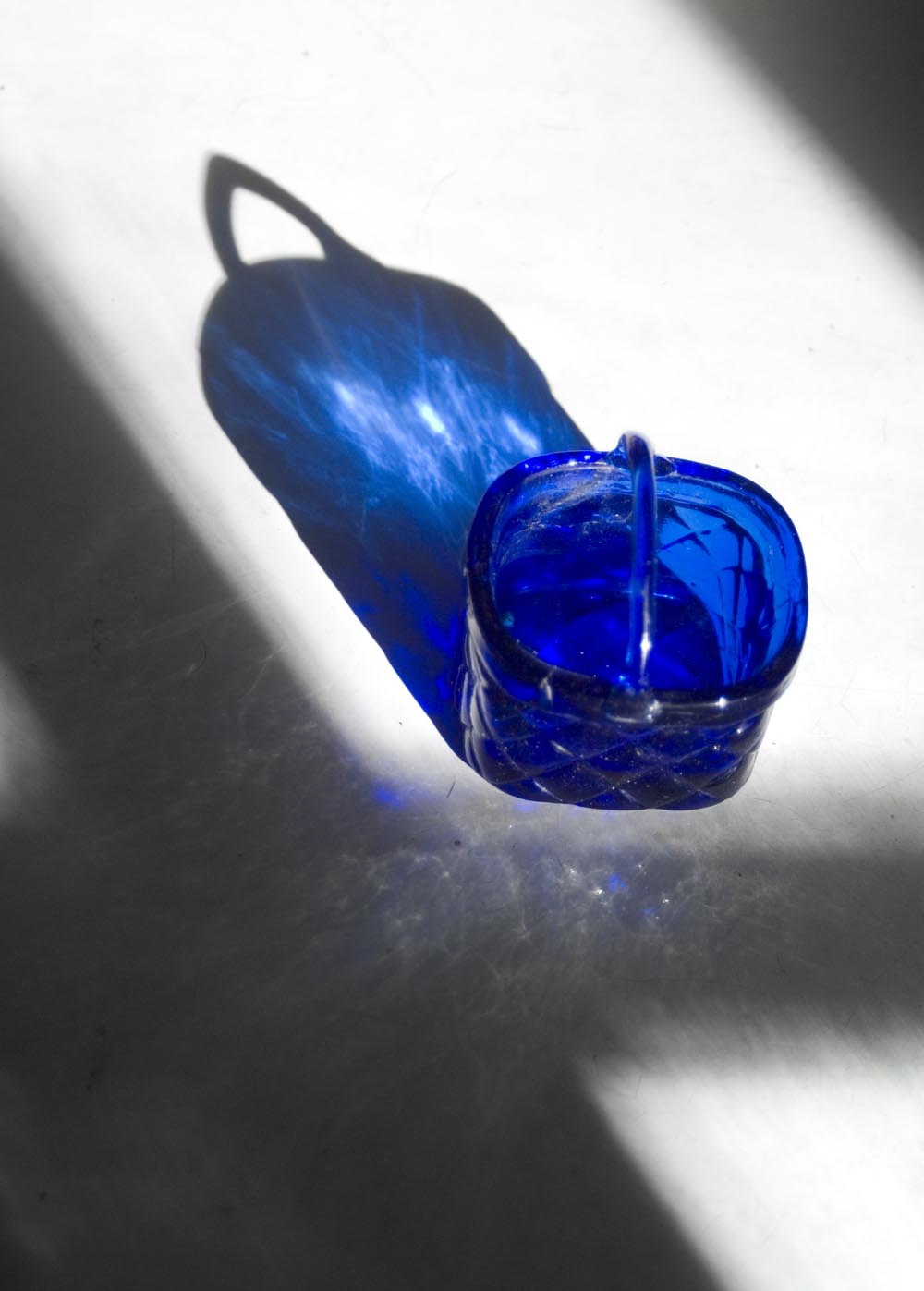 blue glass vase