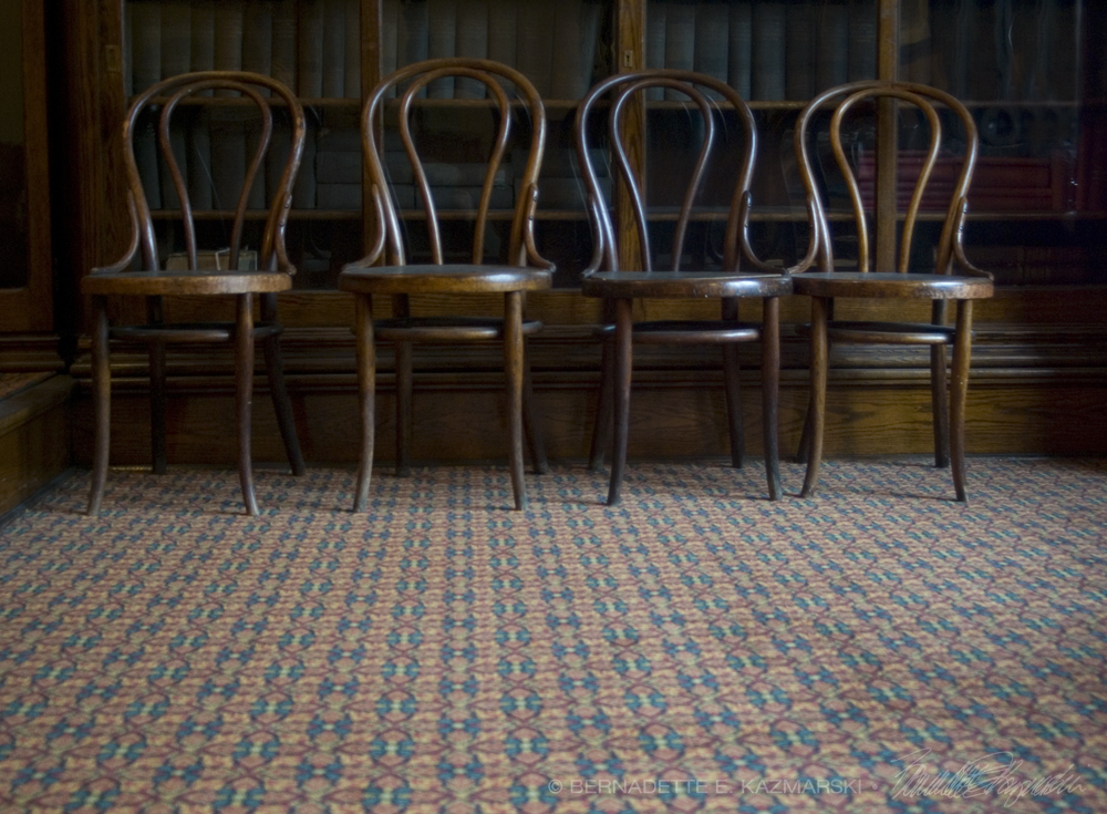 row of antique chairs