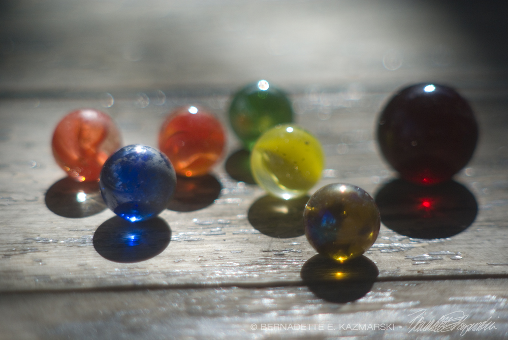 colorful marbles in the sun