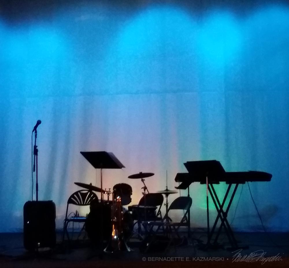 darkened stage