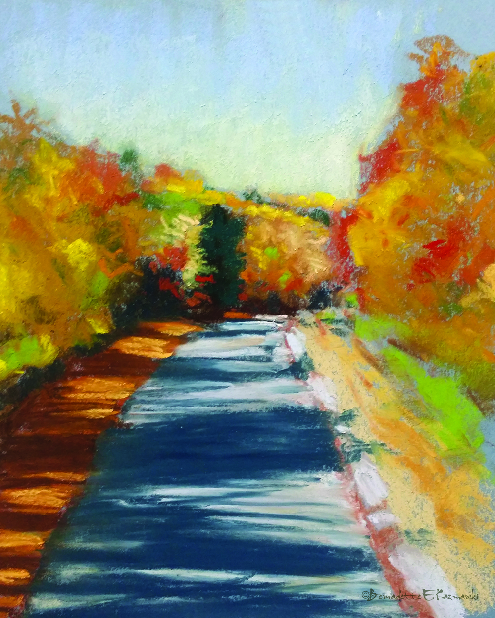 pastel painting autumn trail