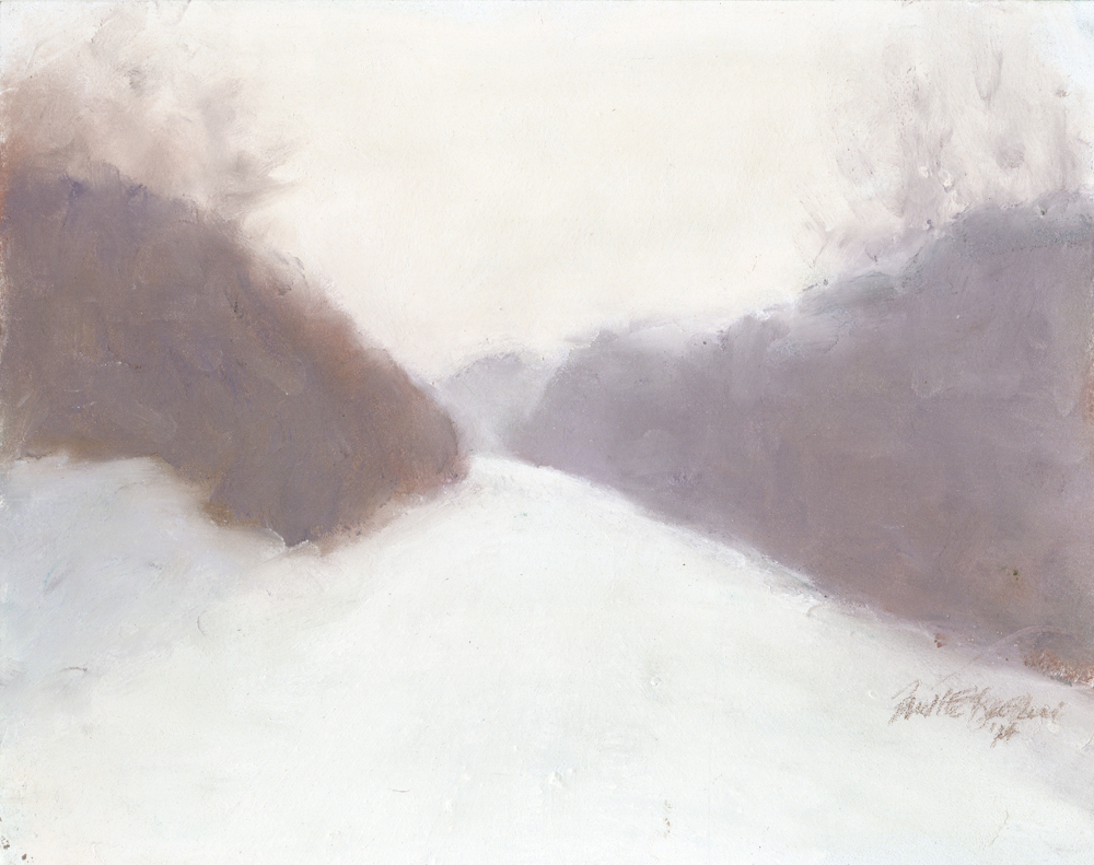 pastel paitning of snow