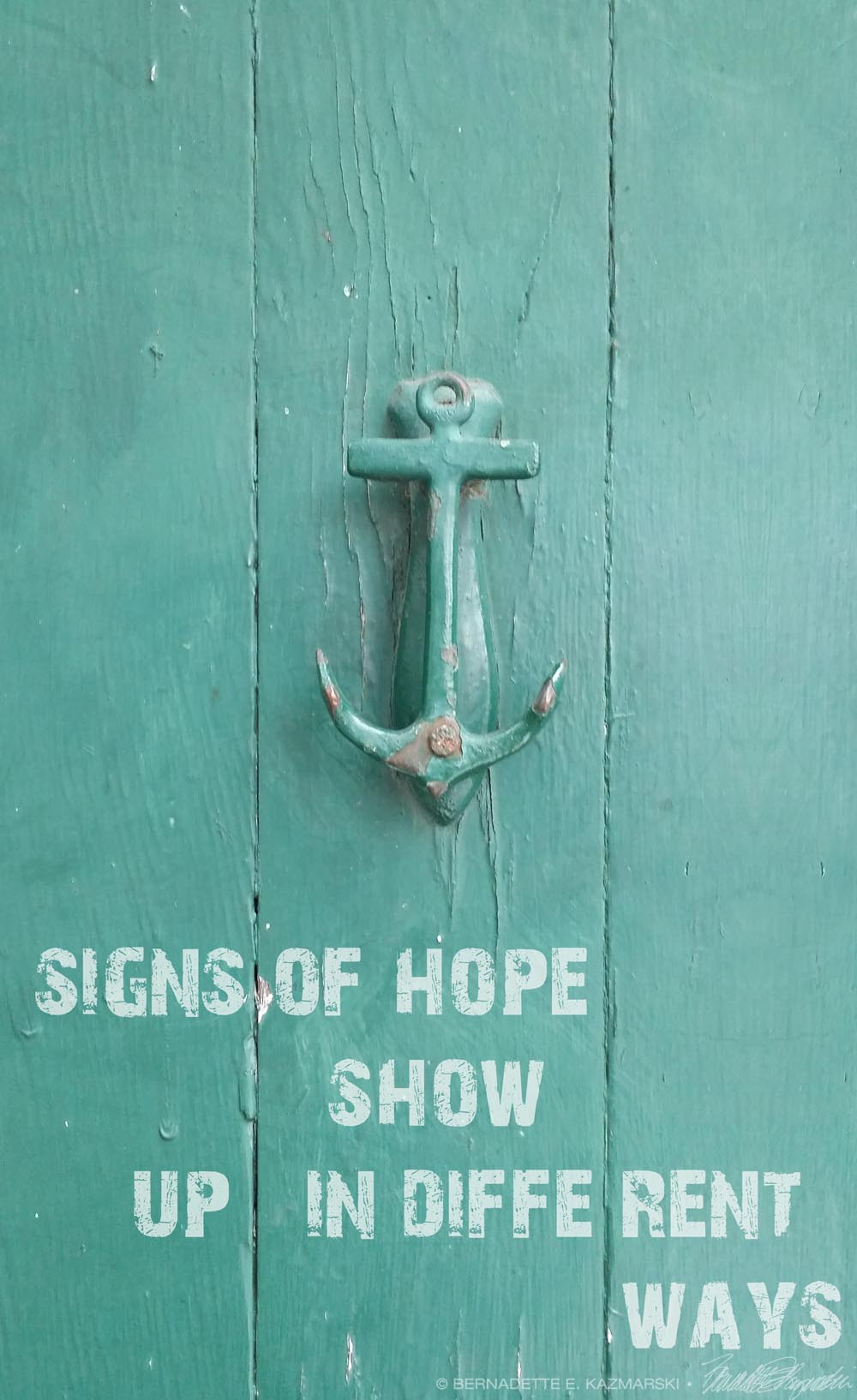 green door with anchor