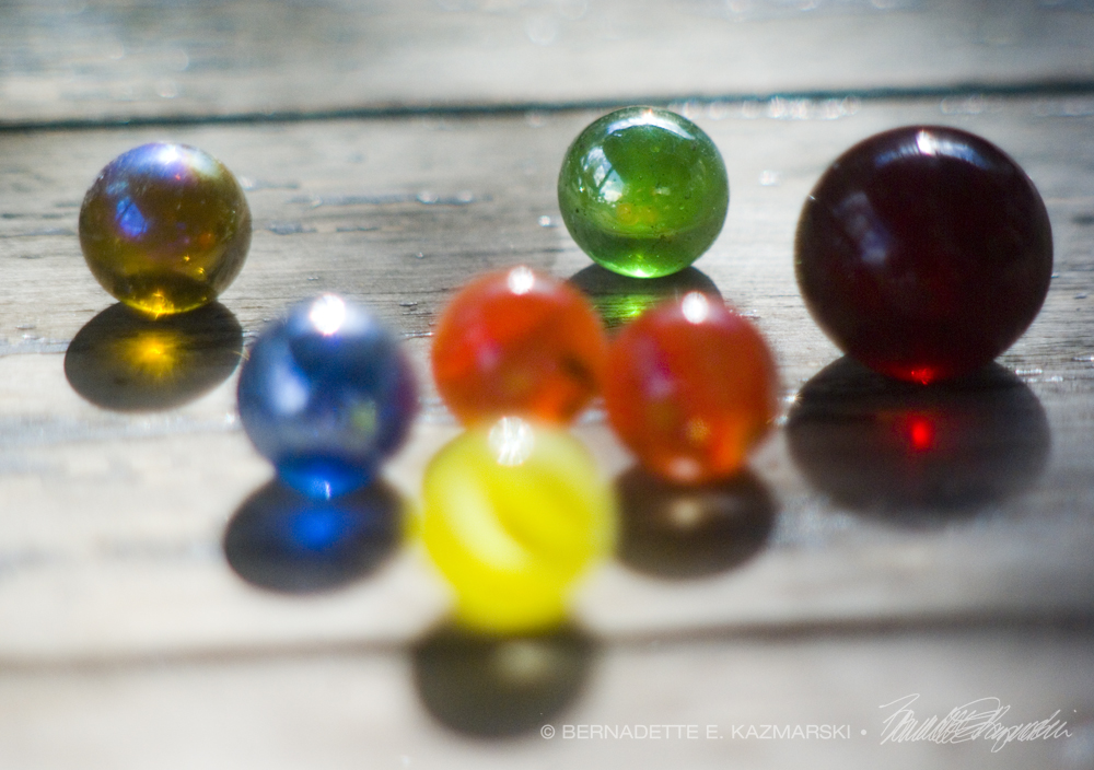 marbles on a table
