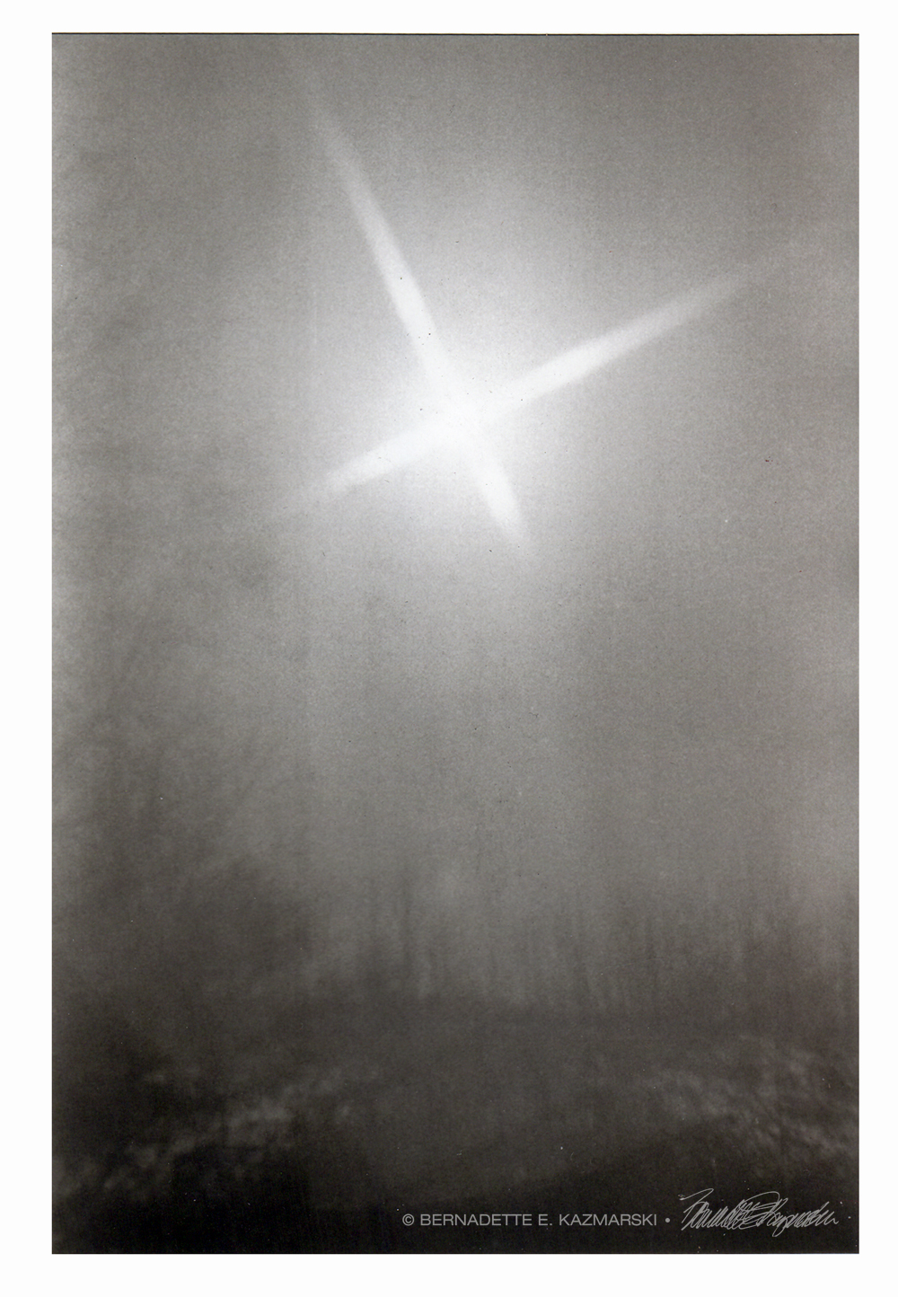 black and white photo of beginning of snow storm