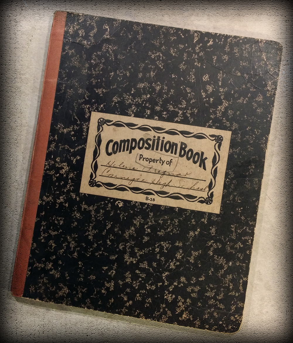 photo of composition book memory of mother