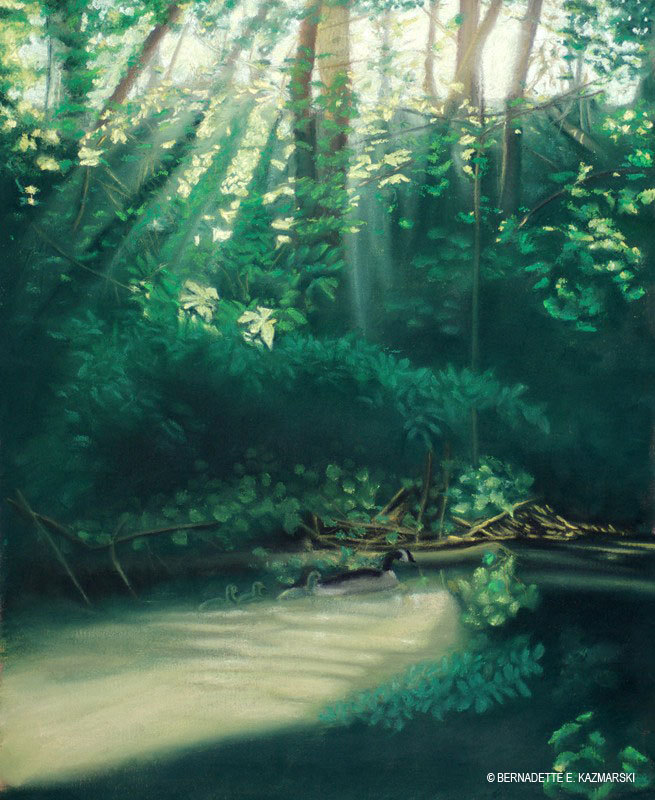 "Morning on the Creek", pastel, 22" x 29", 2008 © Bernadette E. Kazmarski