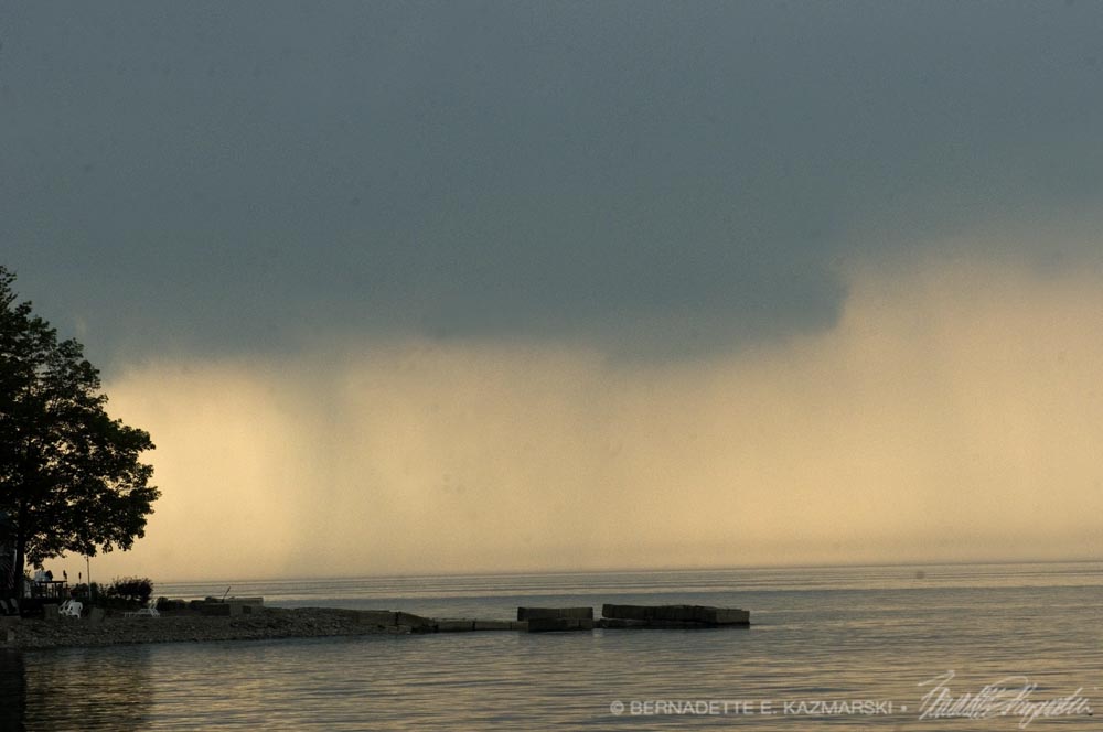 incoming storm over lake