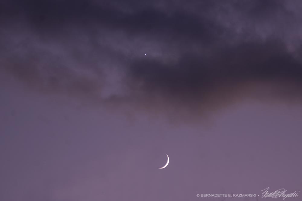 crescent moon and venus